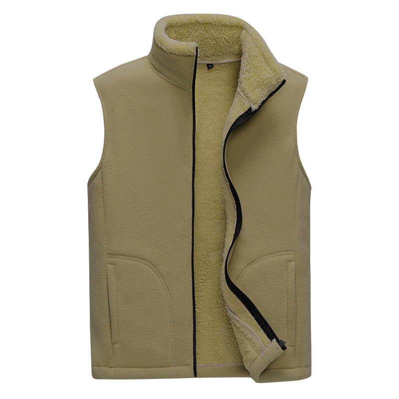 Men's Autumn And Winter Plus Cashmere Dad Casual Warm Vest