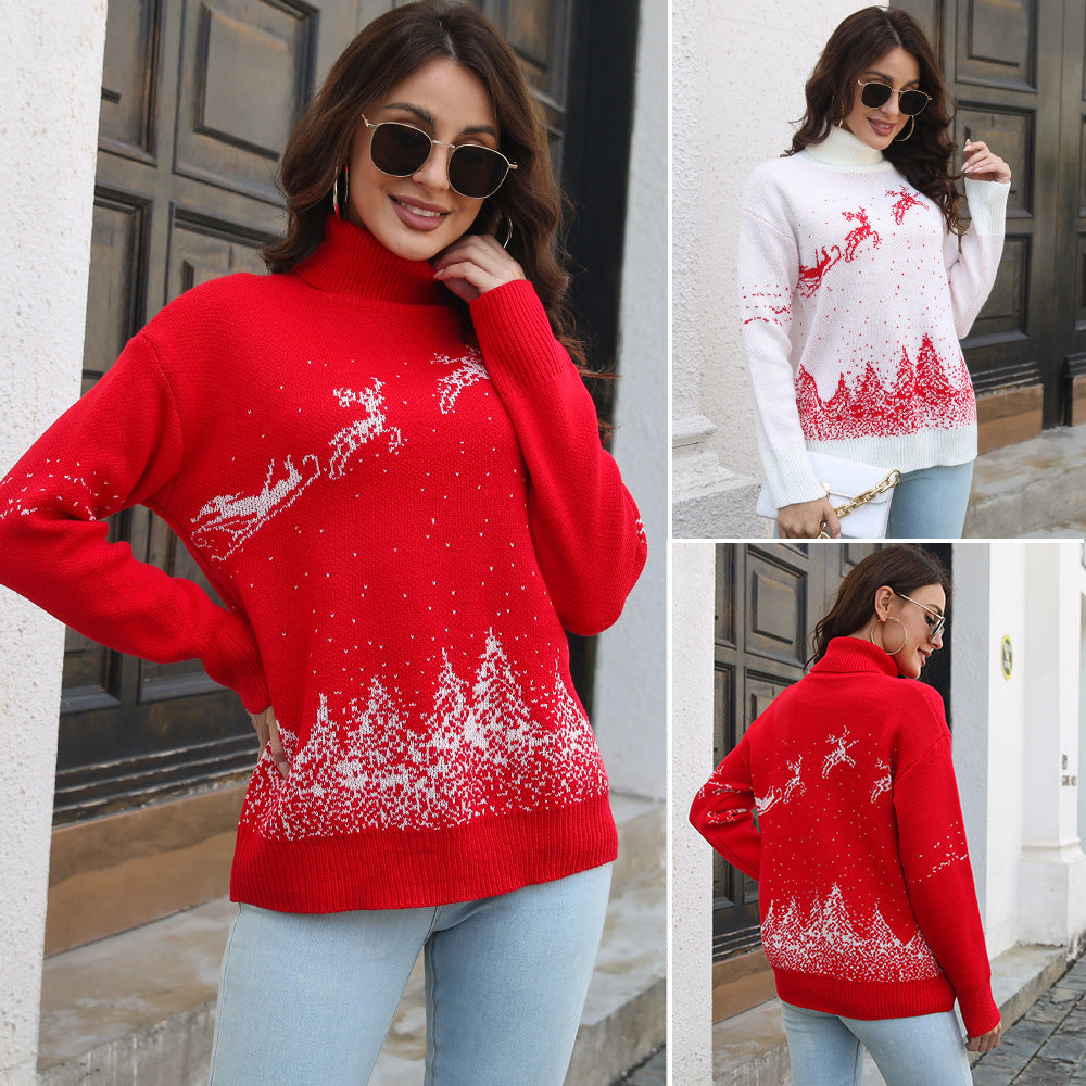 Women Christmas Turtleneck Sweater