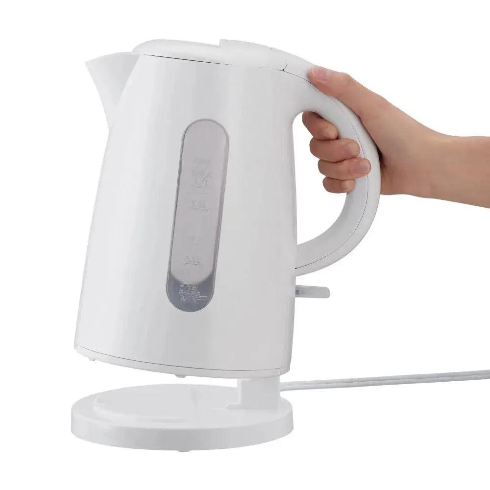 Large Electric Kettle - 1.7L Semi-Transparent Plastic with Manual Lid & Dual Water Level Indicator - Awesome Marketplace