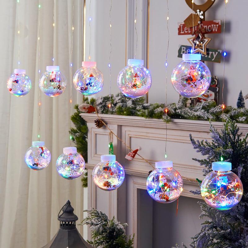 10PCS LED Christmas Curtain Snowman Wishing Ball Lights Holiday Decor - Awesome Marketplace