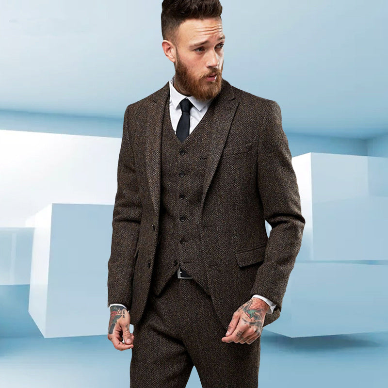 Men Single-breasted Three-piece Suit