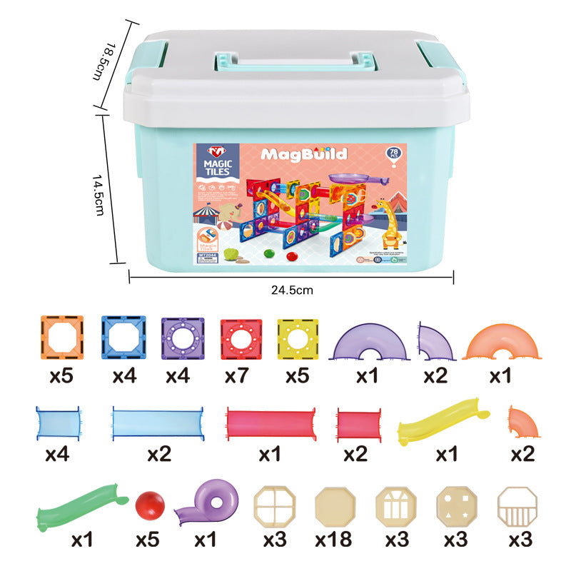 Marble Track Funnel Magnetic Sheet Building