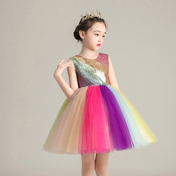 Children's Cute Girl Rainbow Skirt Dress