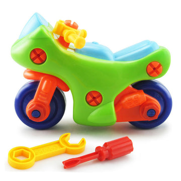 Children's Motorcycle Plastic Building Block Toy