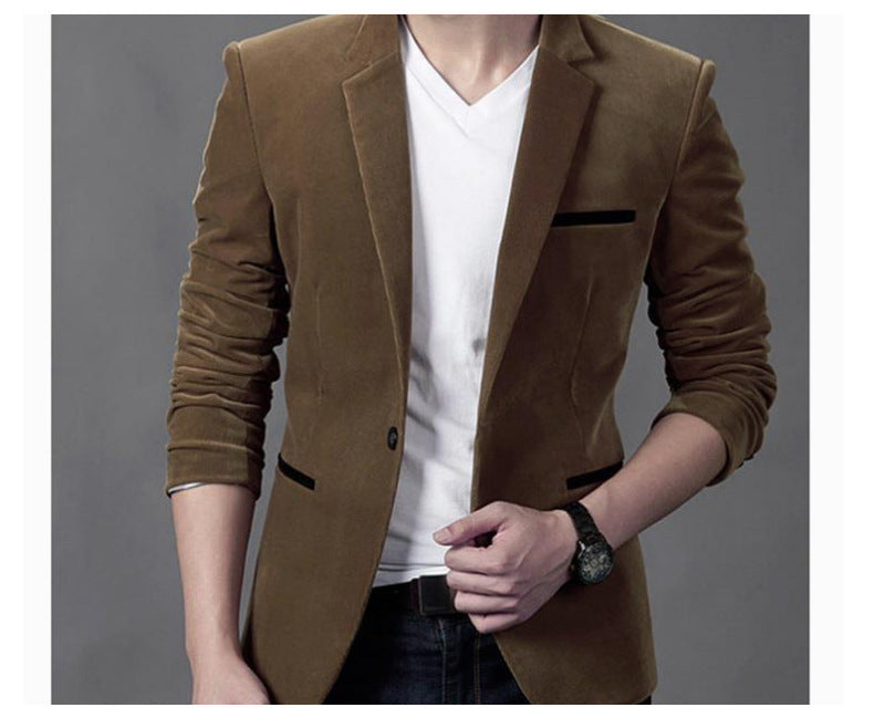 Men's Casual Slim Corduroy Suit