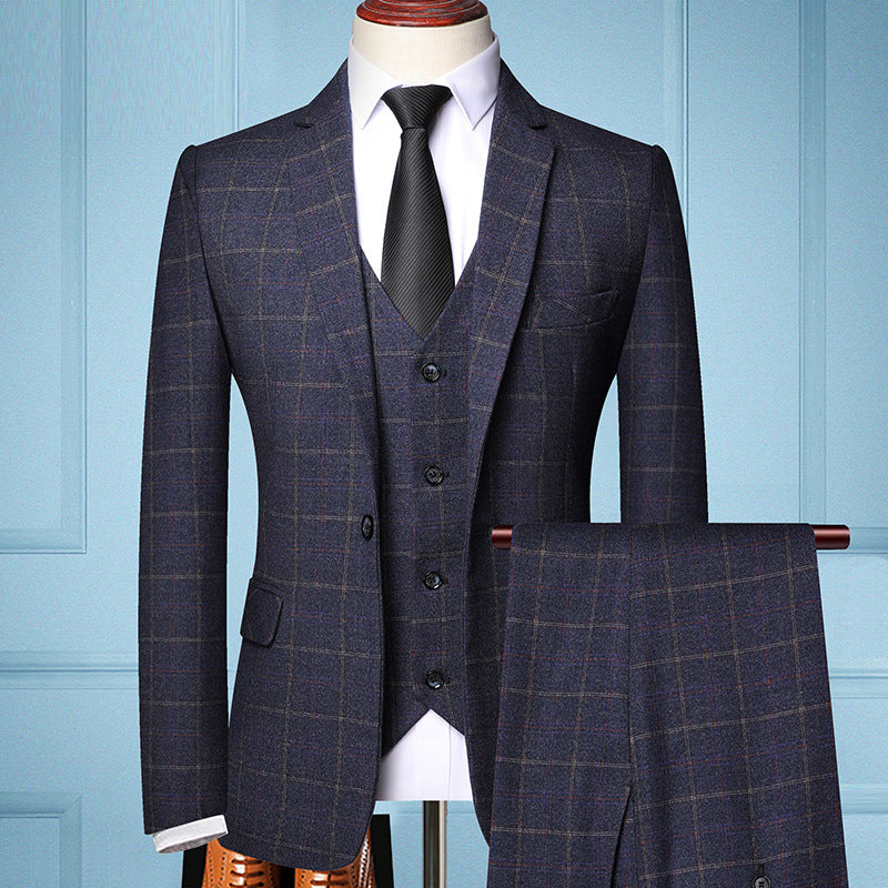 Men's Groom Wedding Three-piece Suit