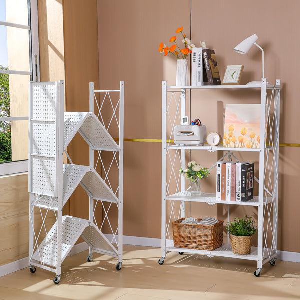 5-tier foldable metal rack with wheels