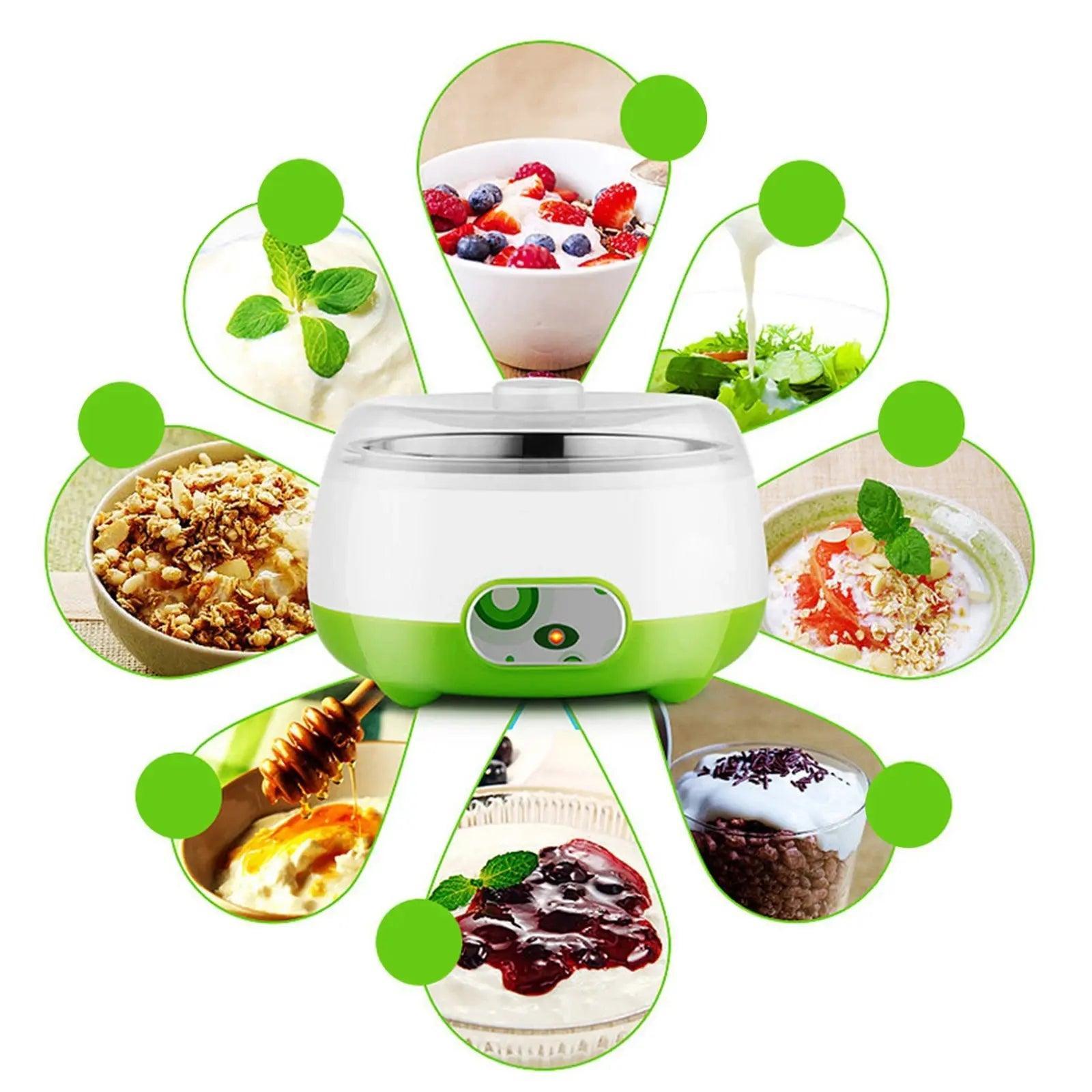 1L Automatic Yogurt Maker - Stainless Steel Inner Pot for Homemade Yogurt, Cheese & Wine - Awesome Marketplace