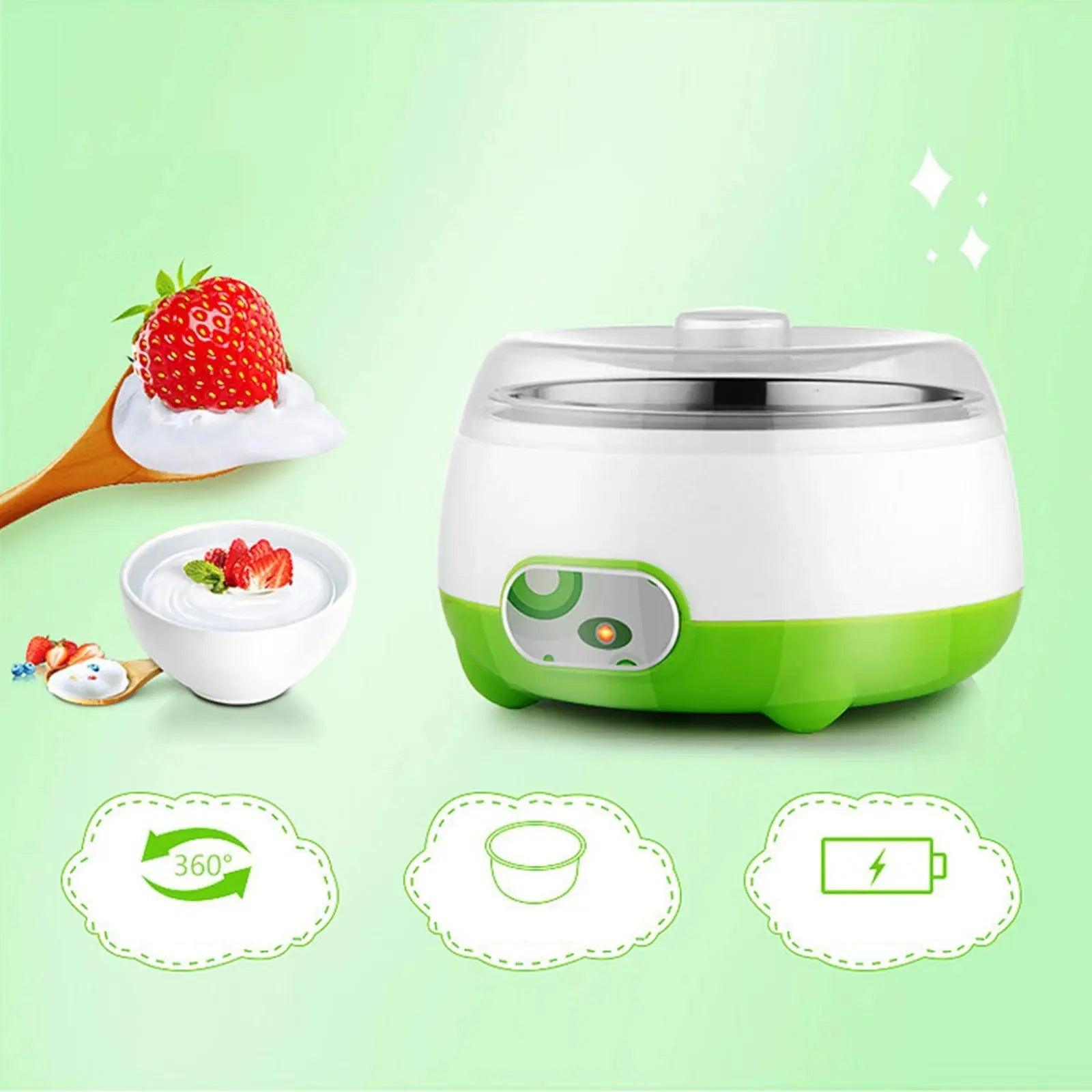 1L Automatic Yogurt Maker - Stainless Steel Inner Pot for Homemade Yogurt, Cheese & Wine - Awesome Marketplace