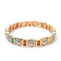 Women's Enamel Happy Face Bracelet Inlaid Diamond & Gold Dice Beads Jewelry - Awesome Marketplace