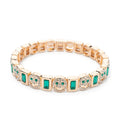 Women's Enamel Happy Face Bracelet Inlaid Diamond & Gold Dice Beads Jewelry - Awesome Marketplace