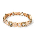 Women's Enamel Happy Face Bracelet Inlaid Diamond & Gold Dice Beads Jewelry - Awesome Marketplace