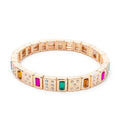 Women's Enamel Happy Face Bracelet Inlaid Diamond & Gold Dice Beads Jewelry - Awesome Marketplace