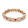 Women's Enamel Happy Face Bracelet Inlaid Diamond & Gold Dice Beads Jewelry - Awesome Marketplace