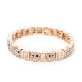 Women's Enamel Happy Face Bracelet Inlaid Diamond & Gold Dice Beads Jewelry - Awesome Marketplace