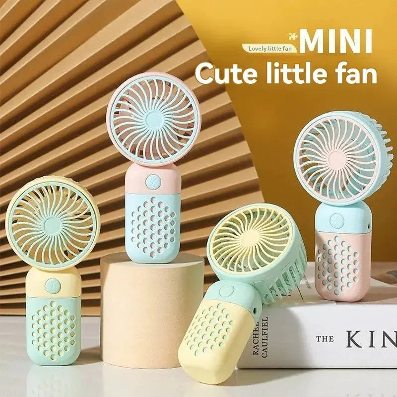 Cartoon Handheld Charging Fan: Cute & Portable Mini USB Pocket Fan for Students Compact & Convenient Cooling - Awesome Marketplace