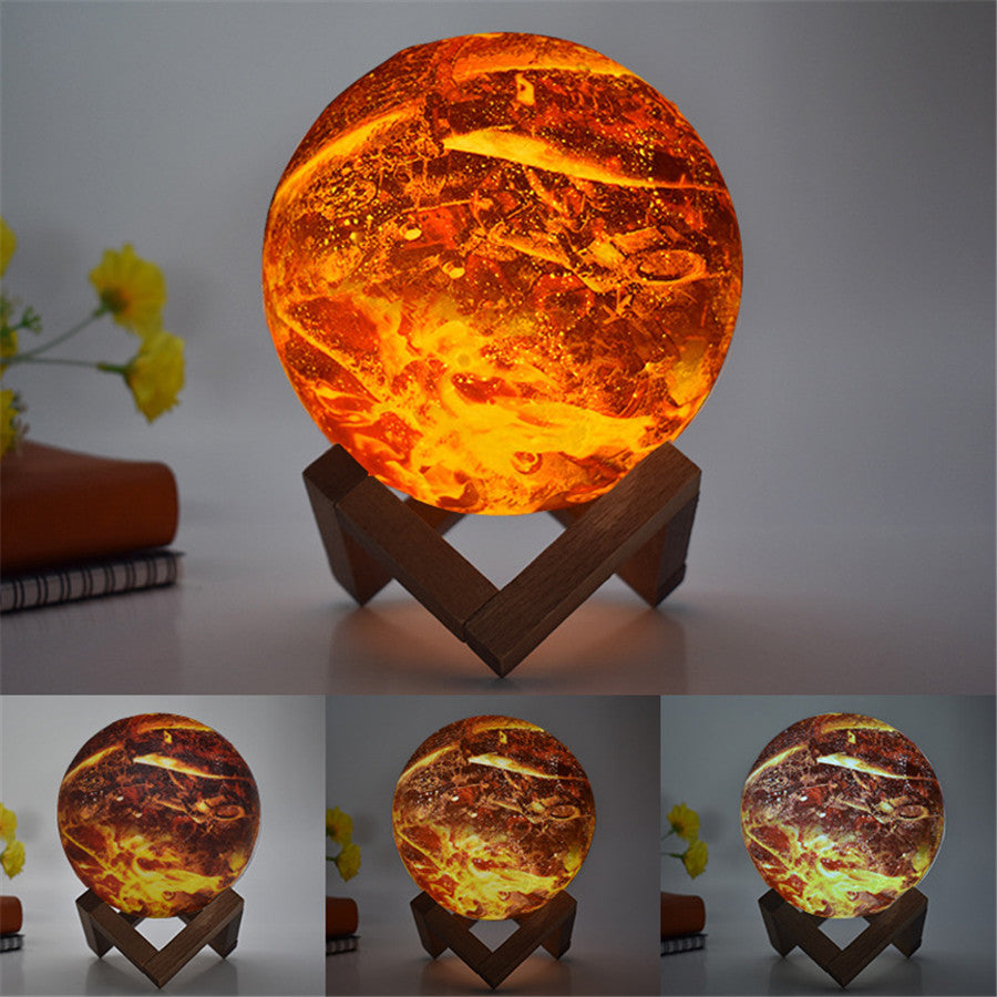 3D Painted flame LED Night light