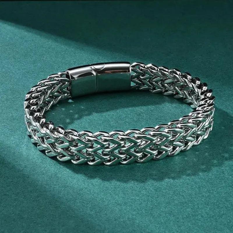 HNSP 10MM Stainless Steel Bracelet For Men Jewelry Hidden Locks Hand Chain 19/21/23CM Size Accessories Awesome Marketplace