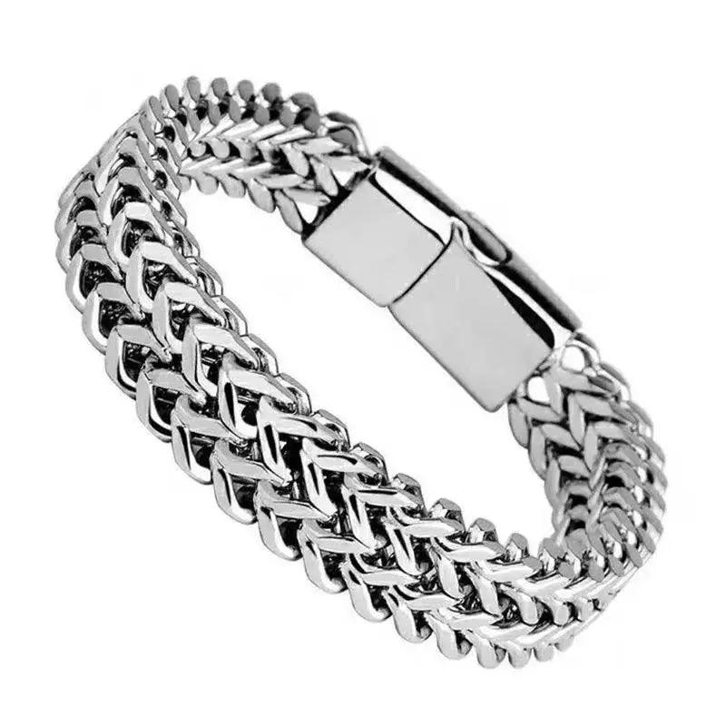 HNSP 10MM Stainless Steel Bracelet For Men Jewelry Hidden Locks Hand Chain 19/21/23CM Size Accessories Awesome Marketplace