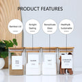 24 PCS Square Seasoning Jars Pepper Bottle Pepper Powder Bottle 240ml Glass Seasoning Jars Salt Jars - Awesome Marketplace