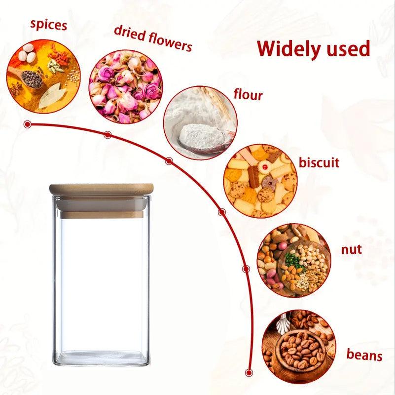 24 PCS Square Seasoning Jars Pepper Bottle Pepper Powder Bottle 240ml Glass Seasoning Jars Salt Jars - Awesome Marketplace