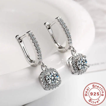 2CT Moissanite Huggie Hoop Earrings 925 Silver Dainty Lab Diamond Jewelry - Awesome Marketplace