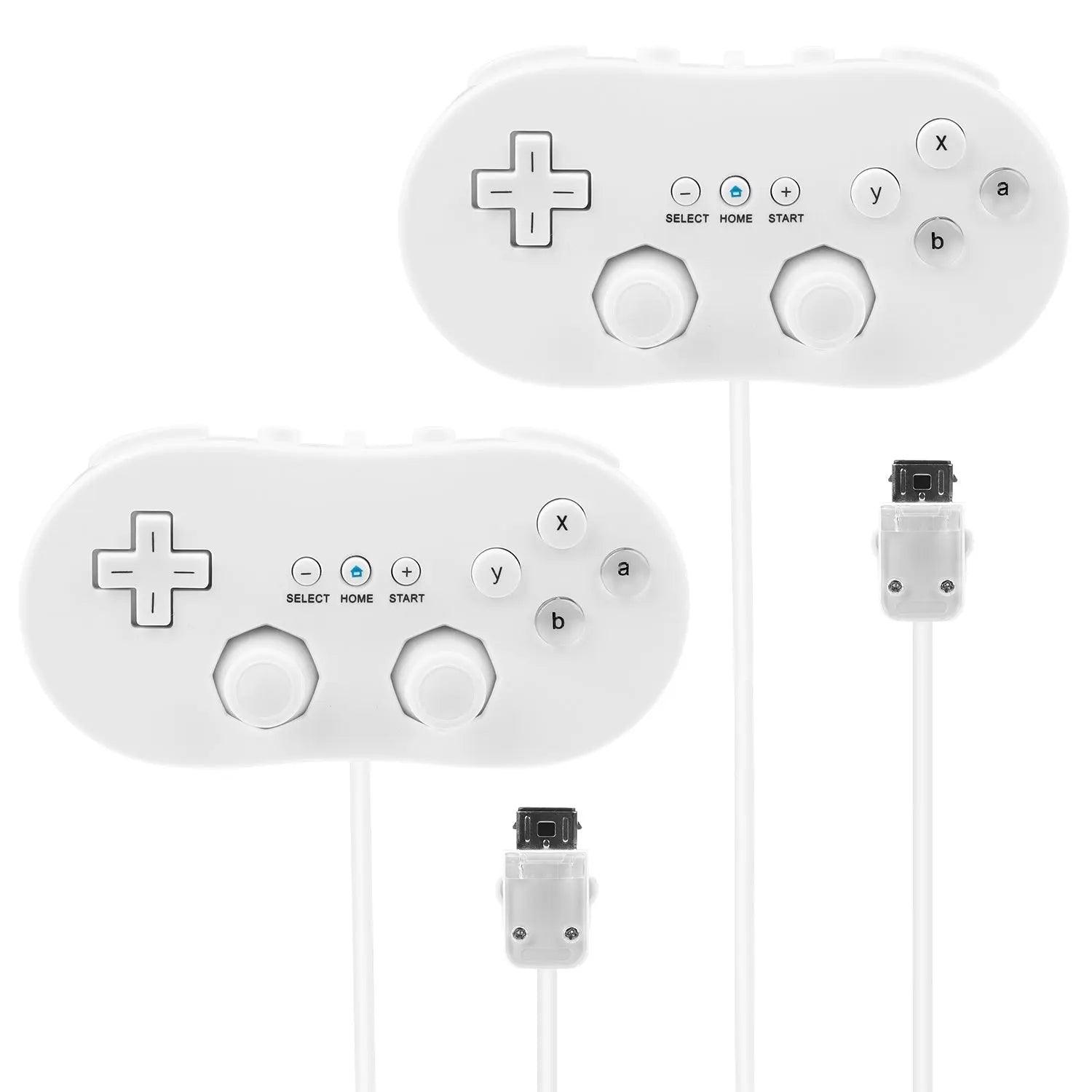 2PCS Classic Game Controller Pad Wired Gamepad Joypad Joystick for Nintendo Wii Remote - Awesome Marketplace