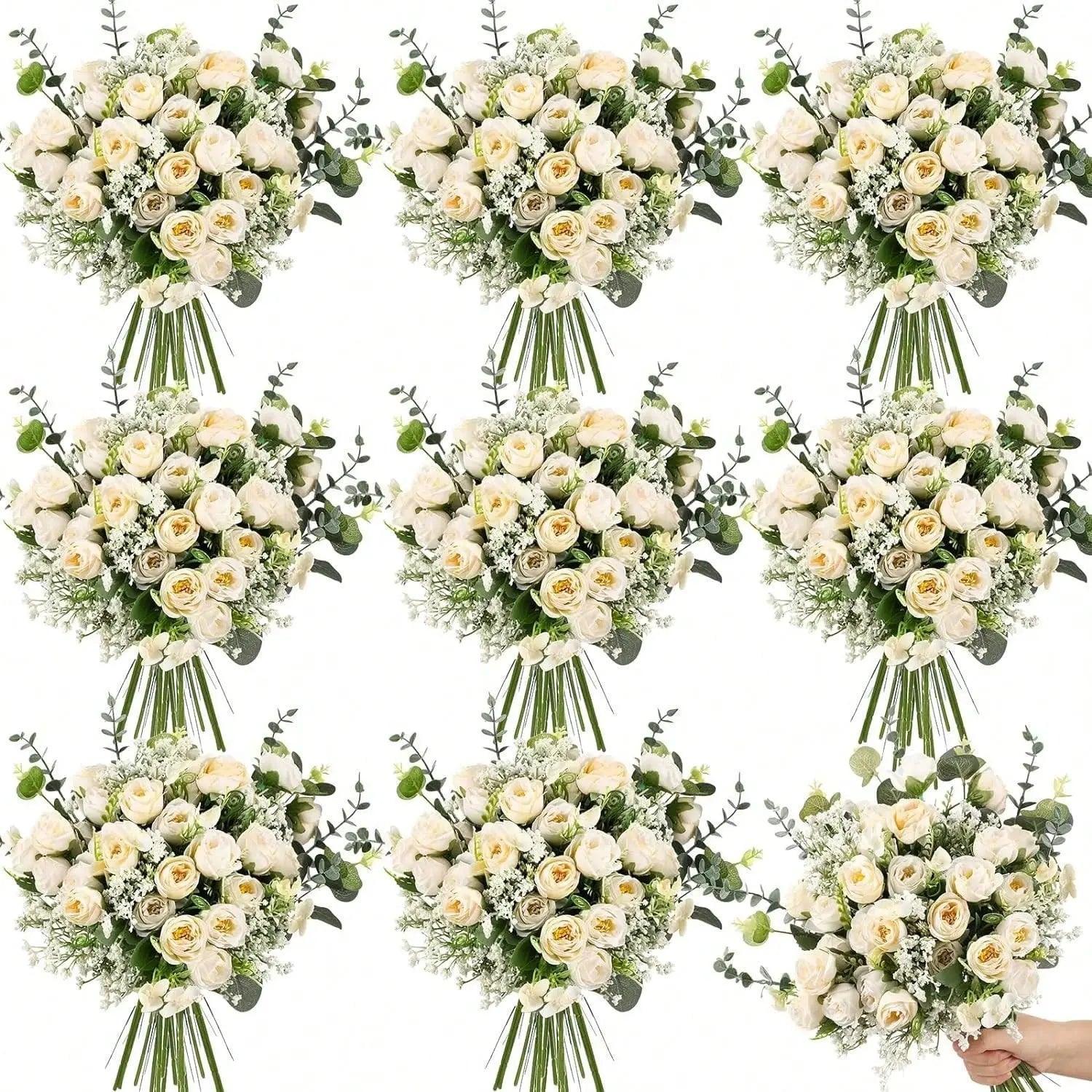 30PCS Mixed Artificial Flowers - Eucalyptus Baby's Breath Christmas Decorations for Home & Garden - Awesome Marketplace