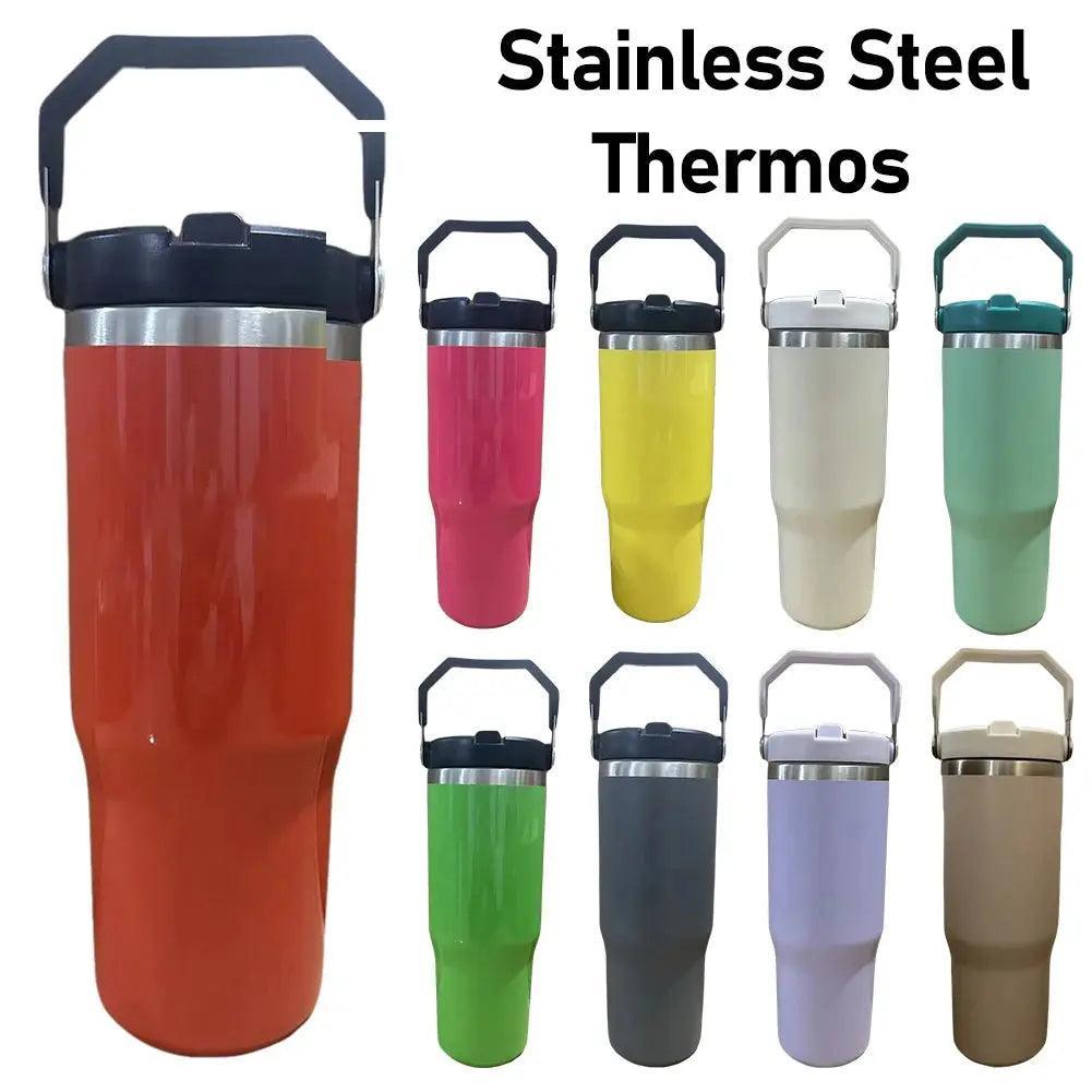 "30oz Stainless Steel Thermos Flask - Portable Vacuum Insulated Mug - Awesome Marketplace