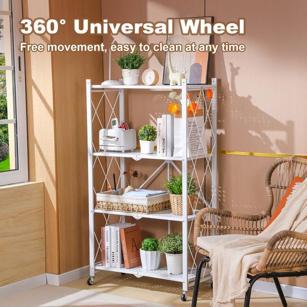 5-tier foldable metal rack with wheels