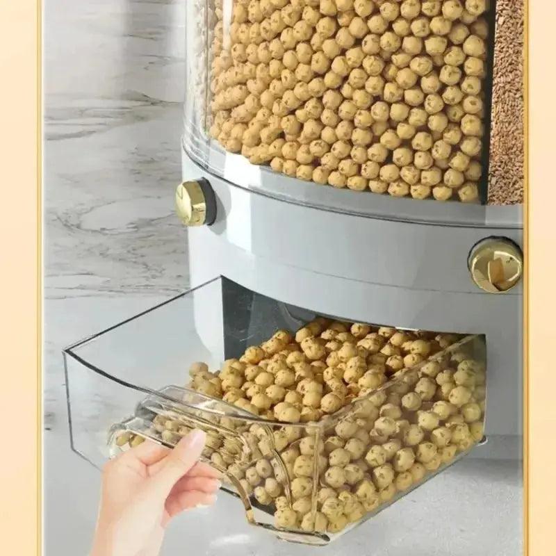 360° Rotating Rice Dispenser - Sealed Cereal & Grain Storage | Moisture-Proof Container - Awesome Marketplace