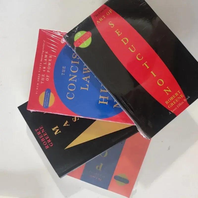 4 Books Set By Robert Greene The Concise 48 Laws of Power; The Concise Laws of Human Nature; The Art of Seduction & Mastery: War - Awesome Markeplace