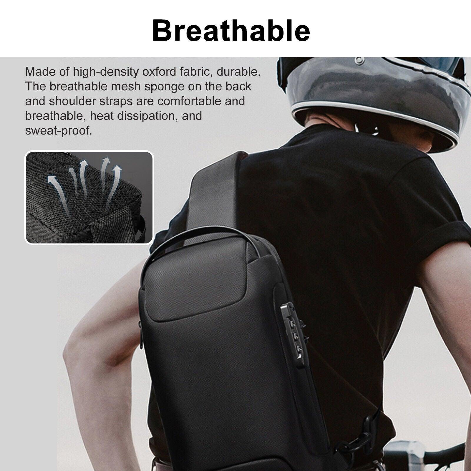 waterproof, anti-theft crossbody bag usb charger