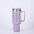 40oz Shiny Rhinestone Tumbler - Stainless Steel Glitter Cup with Straw for Women, Travel & Car - Awesome Marketplace