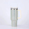 40oz Shiny Rhinestone Tumbler - Stainless Steel Glitter Cup with Straw for Women, Travel & Car - Awesome Marketplace