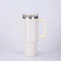 40oz Shiny Rhinestone Tumbler - Stainless Steel Glitter Cup with Straw for Women, Travel & Car - Awesome Marketplace