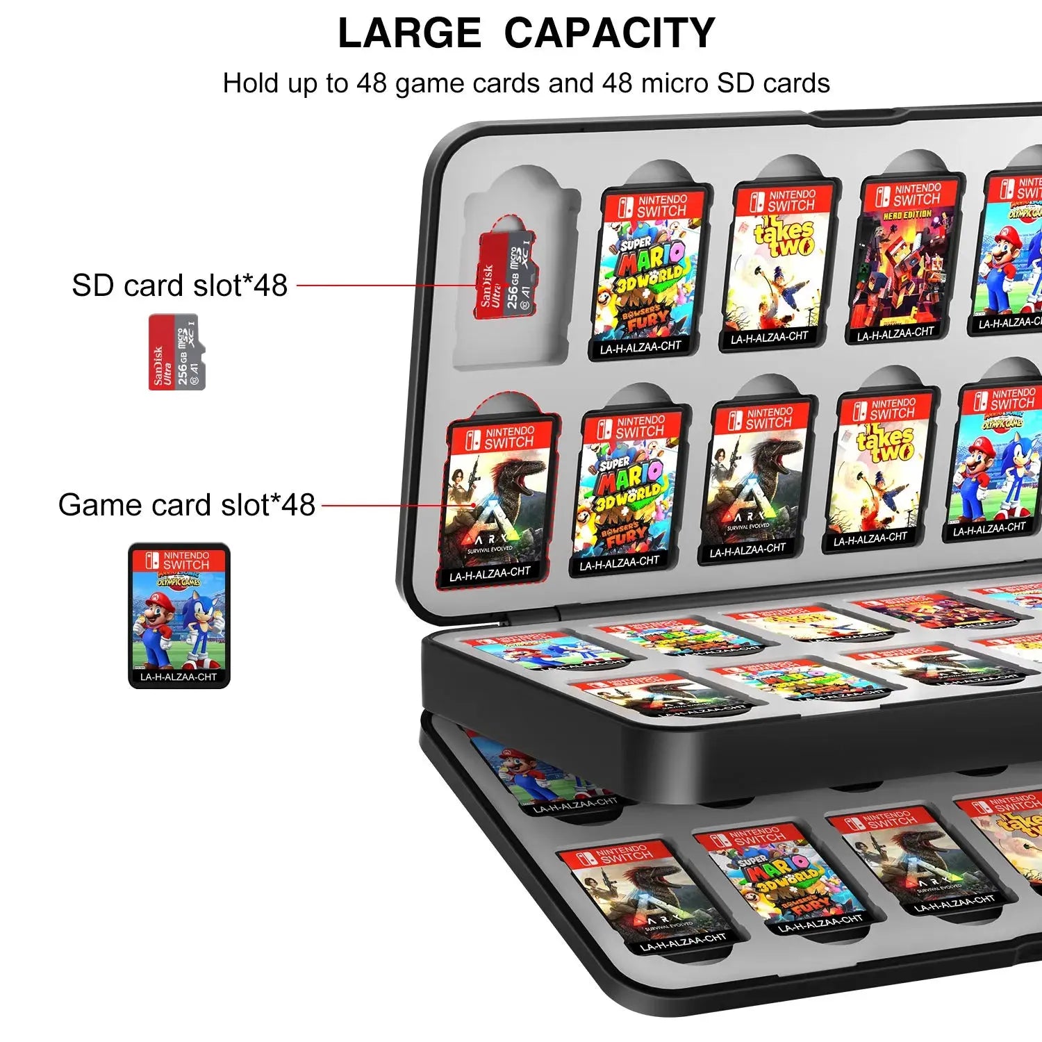48-In-1 Switch Game Card Storage Case, Magnetic Box with Soft Lining - Game Accessories" Awesome Markeplace