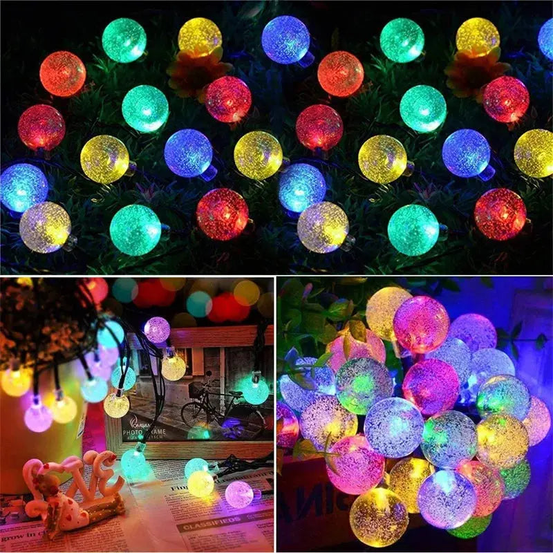 1/2/4PCS Solar String Lights Outdoor 60 Led Crystal Globe Lights with 8 Modes Waterproof Solar Powered Patio Light for Garden Awesome Marketplace