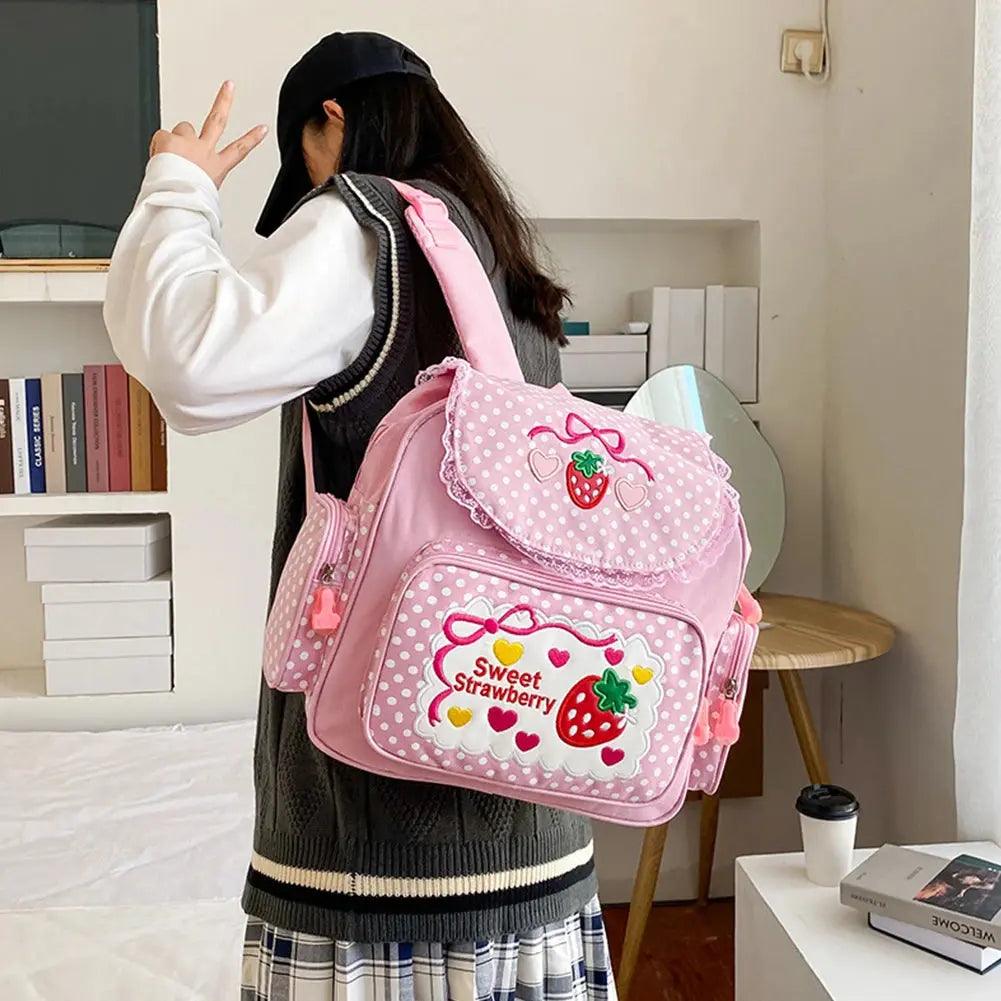 Student School Bag Set - 5 Pcs Kawaii Girls Backpack Teenager Schoolbag Book Bags Pencil Case & Travel Tote for Women - Awesome Marketplace