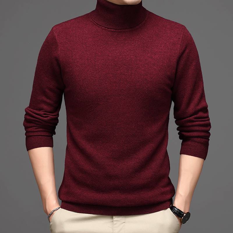 Pure Cashmere Sweater Men's High Neck Thickened Style