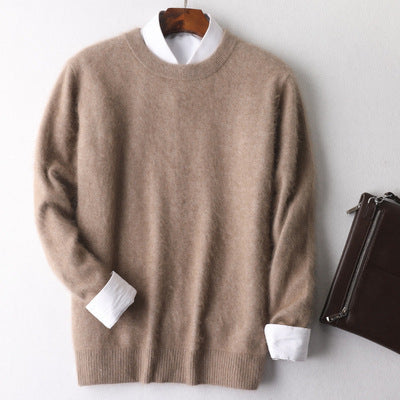 Autumn And Winter New Cashmere Sweater Men's Round Neck Loose Thick Mink Sweater