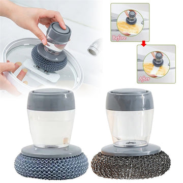 Kitchen Soap Dispensing Palm Brush Cleaner