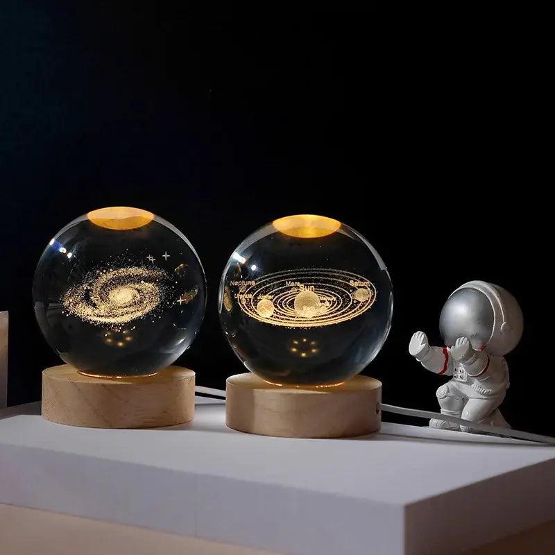 6cm 3D Crystal ball Crystal Planet Night Light Laser Engraved Solar System Globe Astronomy Birthday Gift Home Desktop Decoration Awesome Markeplace