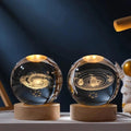 Crystal Globe Night Light 3D Solar System Laser Engraved Decoration - Awesome Marketplace