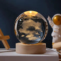 Crystal Globe Night Light 3D Solar System Laser Engraved Decoration - Awesome Marketplace