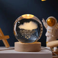 Crystal Globe Night Light 3D Solar System Laser Engraved Decoration - Awesome Marketplace