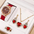 6pcs Set Ladies New Belt Quartz Watch Diamond Jewelry Suit - Awesome Marketplace