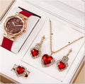 6pcs Set Ladies New Belt Quartz Watch Diamond Jewelry Suit - Awesome Marketplace