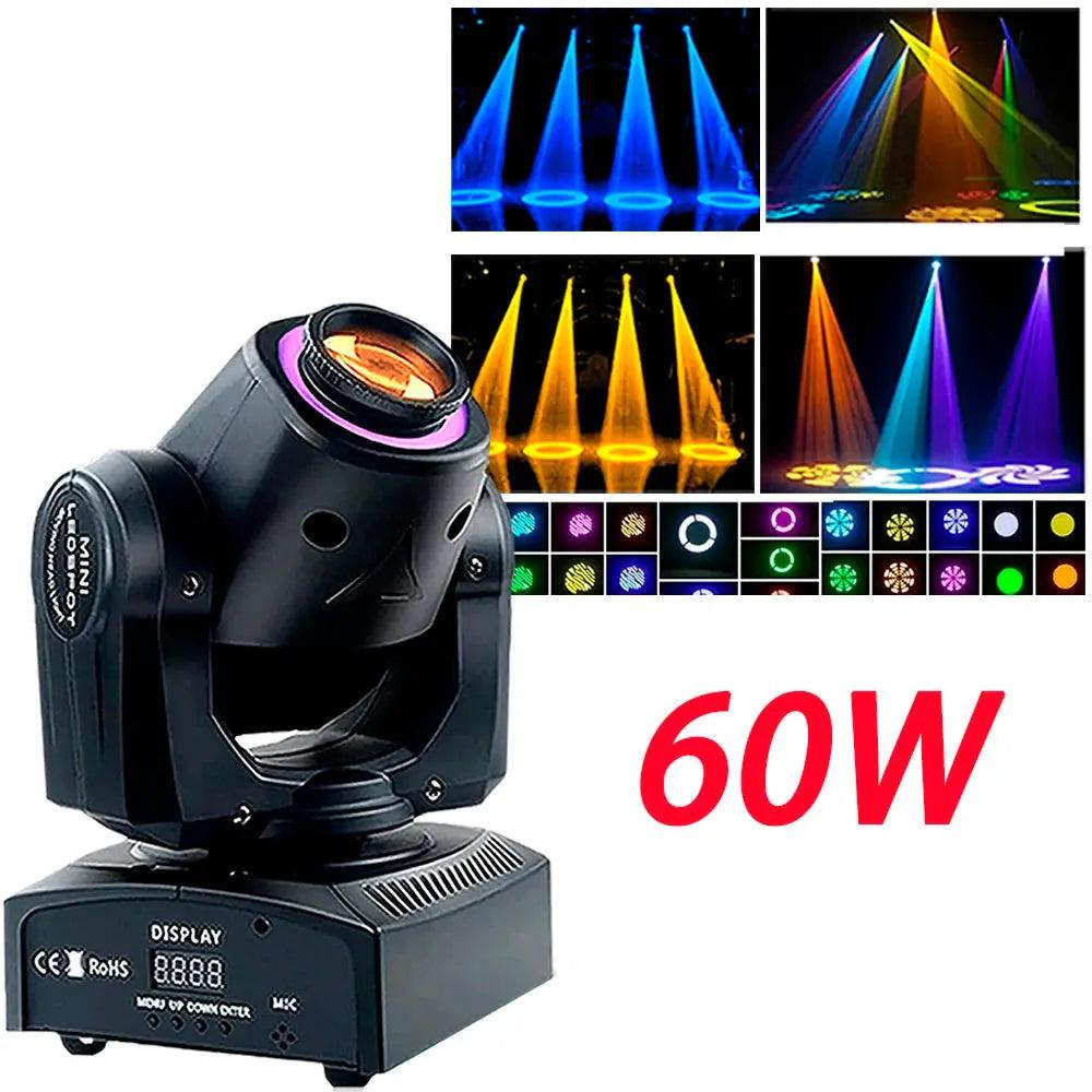 Party Bar Lamps - 60W/80W Moving Head Beam Stage Light with LED Spot Lights & Pattern Effects - Awesome Marketplace