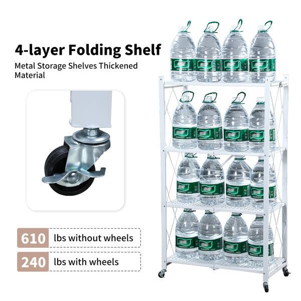 5-tier foldable metal rack with wheels